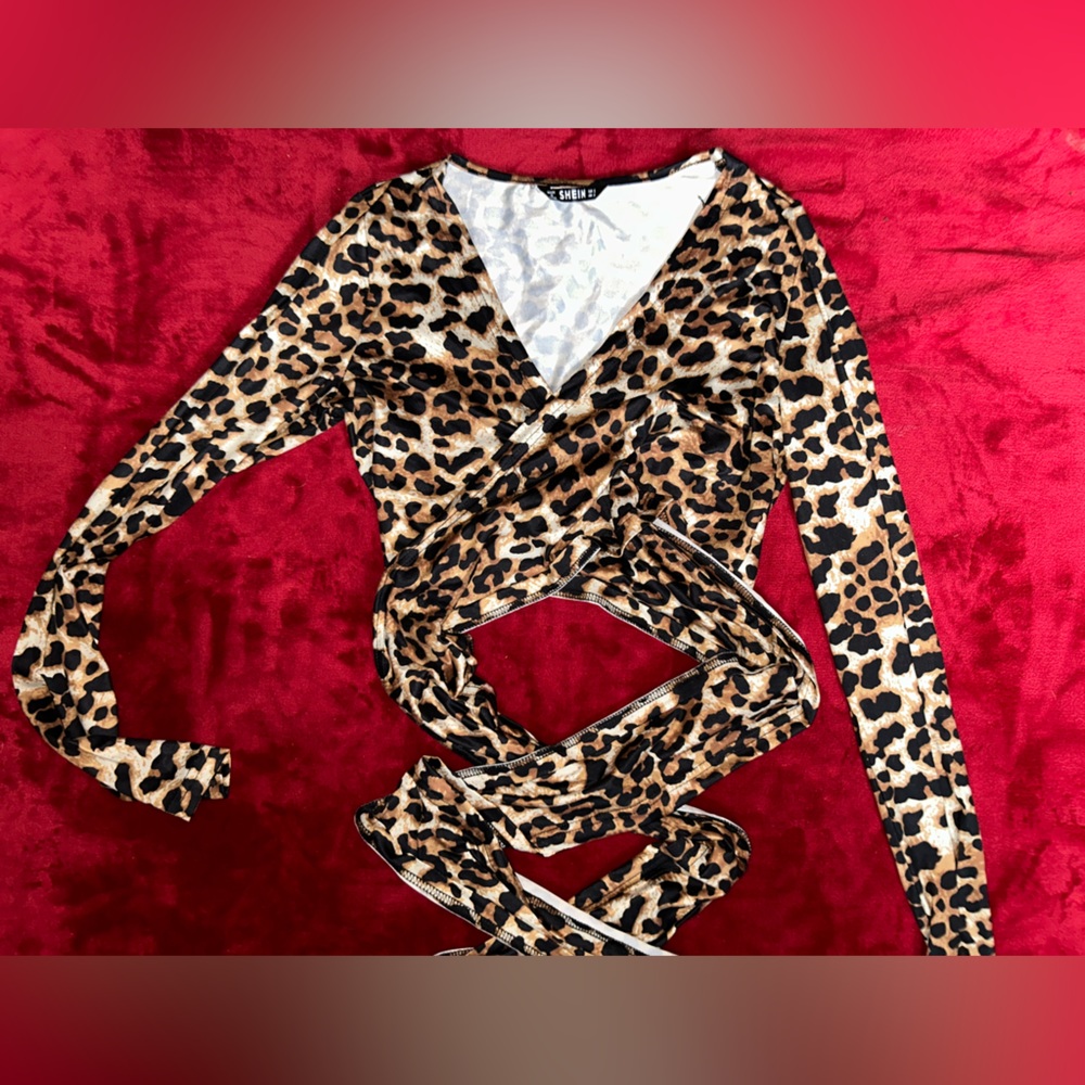 Leopard wrap top
